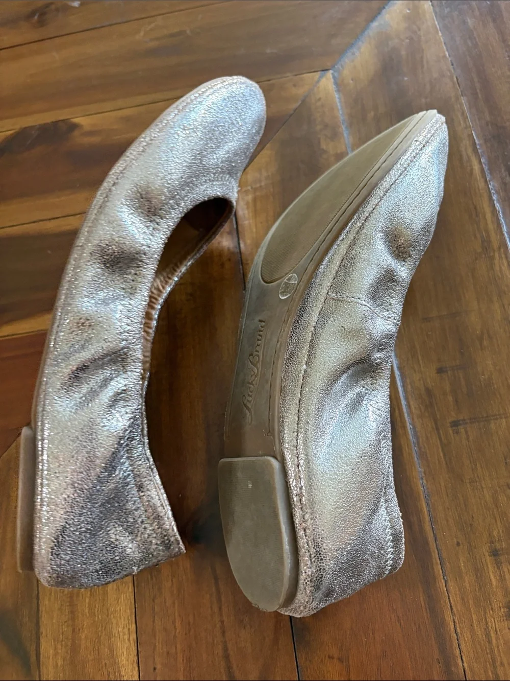 Lucky Brand Women's Metallic Silver Ballet Flats Size 9.5